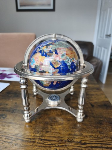 Ornate blue enamel globe - enamel, –
