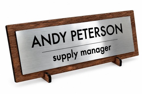 Personalised desk name plate - name,