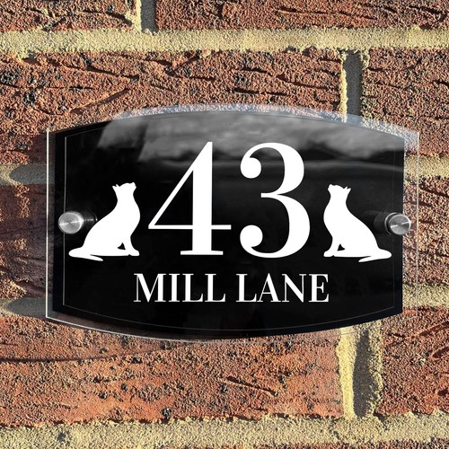 Contemporary house sign cat - house,
