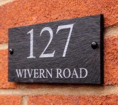 Slate house sign personalised - slate,