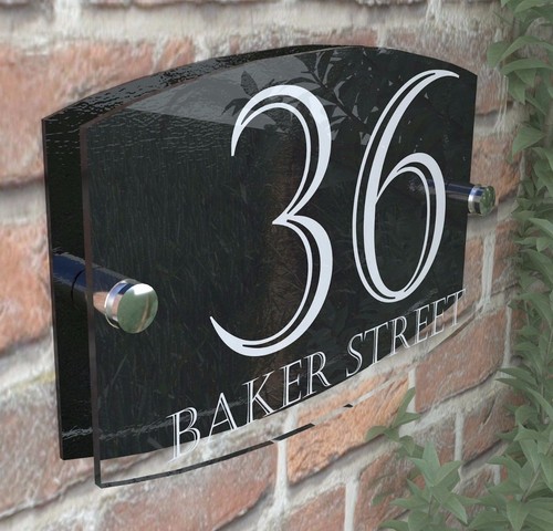 Contemporary house sign plaque - house,