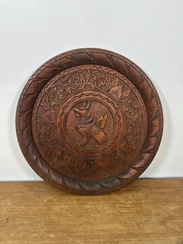Carved wooden wall plaque - carved,