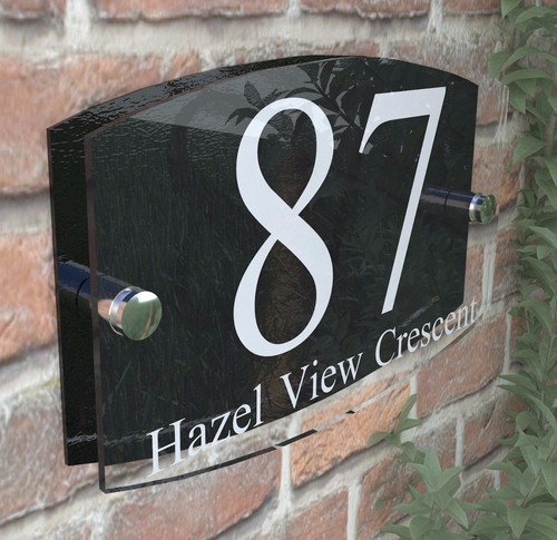 Contemporary house sign plaque - contemporary,