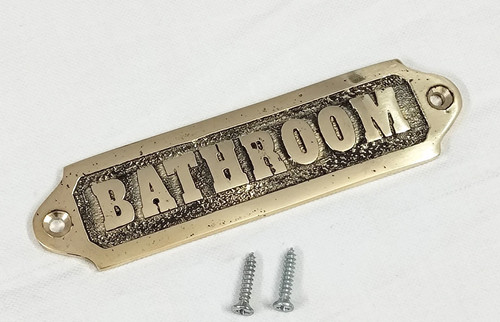 Solid brass bathroom sign - solid,