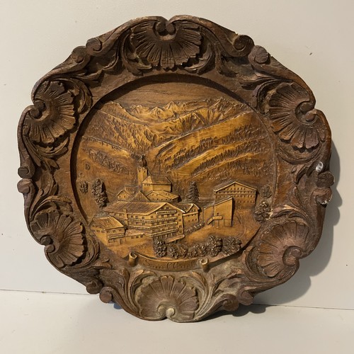 German vintage wooden plate - wooden,